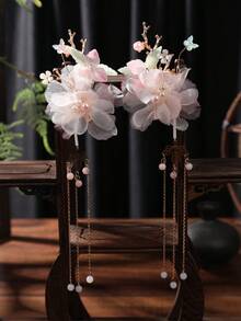 2pcs Pearl Tassel Bridal Hair Clip Hairpin Headpiece - 9857 - View 3