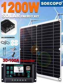 12V/24V 100A Solar Charge Controller AutoSwitch LCD Display with Overcharge/Short Circuit Protection for RV Boat Off-Grid System - SEP-SP11C100 - Ver 3