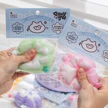 创意猫爪捏捏音乐可爱毛绒减压玩具新奇快速回弹减压玩具办公桌面感官玩具，趣味派对礼物，捏捏音乐生日礼物，小礼品袋填充物，缓解焦虑神器 - 彩色 - 查看 1