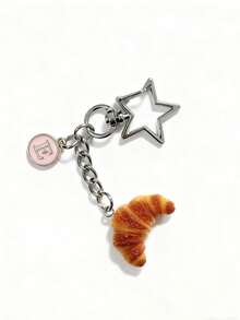 Personalized Funny Cow Horn Keychain Gift, Keyring Chain For Girls, Back To School Gift For Her - Yellow Croissant - View 8