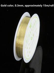 1卷金银金属线，高品质不锈钢首饰线，不褪色、不生锈、不易变色，适用于手链、项链DIY，不褪色串珠线、首饰绳、手工编织线 - 彩色 - 查看 15