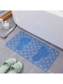 1 Pieza Alfombrilla Antideslizante para Baño con Ventosas y Relieve de Masaje – Tapete de Ducha de PVC, Uso Diario, Ideal para Ducha, Baño y Piscina - Celeste - Ver 1