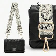 Purse Strap Replacement Crossbody 1.5 Inches Wide, Gold Buckle Guitar Style Shoulder Bag Straps Adjustable For Women Men Handbags Black Bats Funny - 黑蝙蝠搞笑 - 查看 3