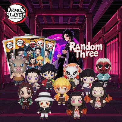 Aniplex 3 pièces Sac aveugle officiel sous licence 1 pièce  3D Porte-clés Figurine Anime Mystère Sac Clip Mignon  Kamado Zenitsu Agatsuma Inosuke Hashibira Kyojuro Rengoku Personnage Anime Poupée Boîte Aveugle Aléatoire Porte-clés Cadeau