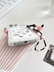 彩绘小狗蛋糕透明卡套软硅胶全包覆保护手机壳，附赠串珠手链配件，兼容 17 Pro/17 Air/17/17 Pro Max、16/11/16 Pro/16 Plus/16 Pro Max/16e、Galaxy S25/S25 Plus/S25 Ultra、A16/A36/A26/A56/A50/A12/A32/A52/A72、11/12 Pro/12/12X/13 Pro/14 Pro/15 Pro、10/9/Note 9/12C/Note 11 Pro/Note 8 Pro - 彩色 - 查看 6