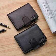 New Men's Small Square Zipper Wallet, Youth Fashion Vertical Multi-Card Slot Functional Coin Purse