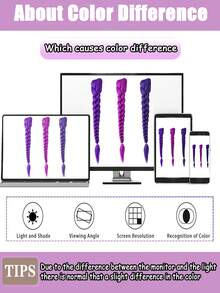 26 Inch Purple Braided Ponytail Wig, Suitable For Braided Hairstyles, Cosplay, Stage Performance, Parties, Halloween Costumes, And Role-Playing - Multicolor - View 8
