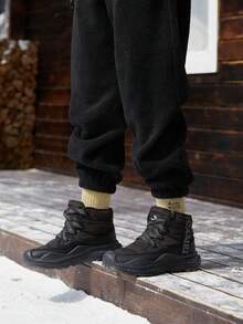 CAMEL CROWN Men's Snow Boots, Winter Warm Graphene Heated Thick Sole Anti-Slip Outdoor Ankle Boots - Night Black - View 7