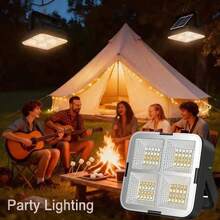 Mini Portable LED Solar Tent Light, Solar Camping Lamp, USB Rechargeable, 2400mAh Long-Lasting Battery, 4-Level Dimming, Outdoor Hiking Emergency Light, Blackout Emergency Light, Long-Lasting Multi-Function Flashlight, Suitable For Various Power Sources