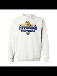 Pittsburgh Panthers Football Triangle Crewneck Sweatshirt - White - Black - View 1