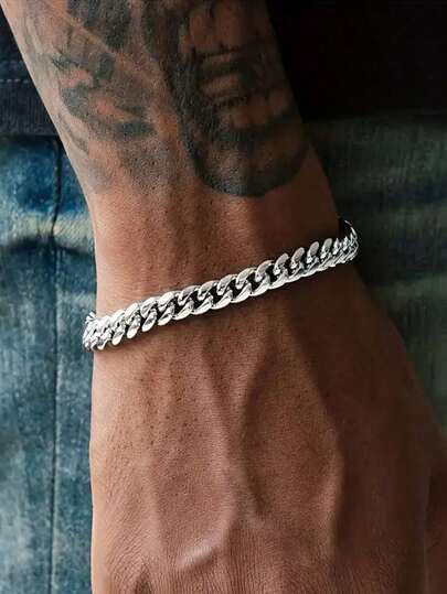 1件装304不锈钢麒麟图案手链，情侣饰品，父亲节礼物，学校主题，低过敏性