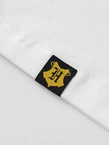 Balabala Kids Tween Boys' Short-Sleeve T-Shirt, Classic Letter Design T-Shirts - 本白 - 查看 5