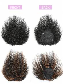 Short Natural Water Wave Human Hair Toppers Clip In Human Hair Wiglets Toppers Hairpiece For Men And Women With Thinning Hair Instant Volume And Style - 彩色 - 查看 3