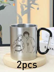 Custom Stainless Steel Travel Mug, Personalized Photo Cup For Daily Coffee Or Tea, A Thoughtful Valentine'S Day, Anniversary Gift, Customized Line Art Cartoon Picture Birthday Gift, Travel Essentials, Customizable, Unique Gift, Daily Necessities - Style B - View 11