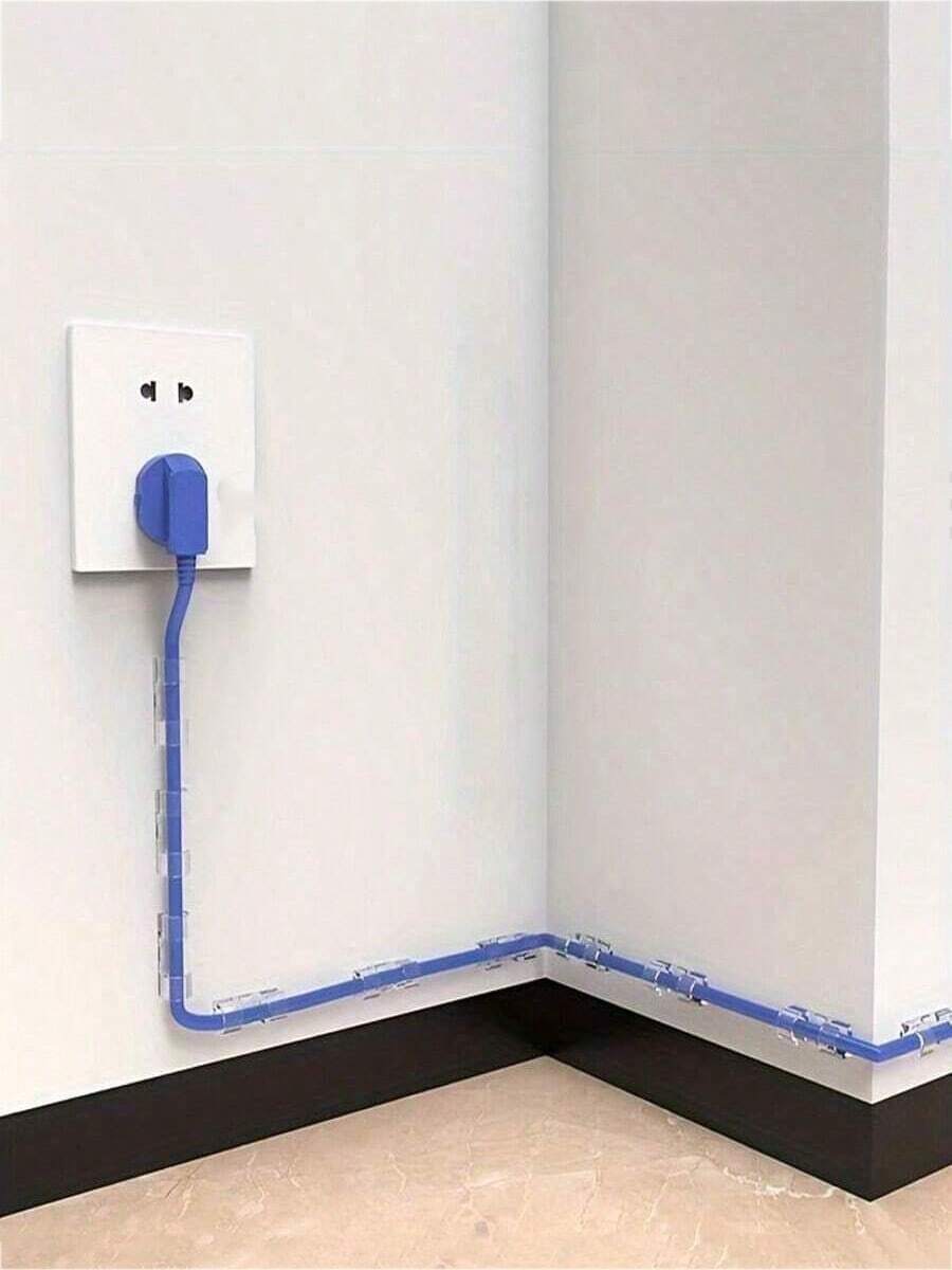 40/100个装粘性电缆夹，透明电线固定器，用于电源线管理，塑料电缆整理夹，适用于墙壁和桌子下方。 - 彩色 - 查看 1