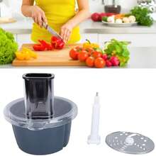 1 Set Kitchen Food Processor Container Cutting Blade Kit, Electric Vegetable Cutter Accessories High-Efficiency Vegetable Slicer Attachments Compatible With Thermomix TM5 TM6 - White and Black - View 2