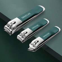 3pcs Nail Clipper Set, Sharp Finger & Toenail Clippers, Nail File, Thick Nail Trimmer, Stainless Steel Toenail Clipper, Suitable For Manicure And Pedicure