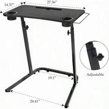 Treadmill Desk – Adjustable Desk For Walking Pad, Stable & Heavy-Duty Height 30"-47", Portable Walking Pad Desk Table Stand For Home Office & Work With Installation Guide (Black) - Black - View 3