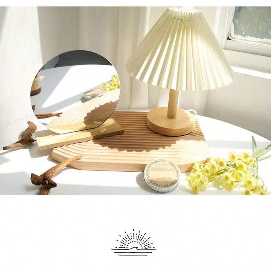 1 Set High Definition Round Mirror, Desktop Mirror, Dorm Vanity Mirror, Nordic Vanity Mirror, Tabletop Makeup Mirror, Suitable For Dorm, Bedroom, Bathroom And Other Places - Silver - View 1