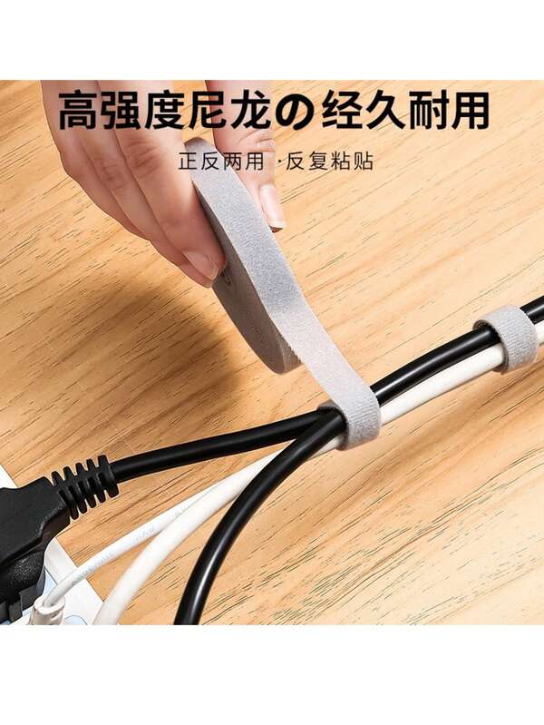 Japanese Cable Organizer, Hook And Loop Cord Ties, Wire Management Clips For Computer Cables