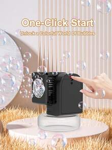 Automatic Bubble Machine For Kids - Adjustable Angle - One-Button Start, Multiple Bubble Outlets - Suitable For Outdoor Play, Gatherings, Parties - Bubble Blowing Prop - Toys For Boys And Girls - Holiday Gift (Batteries Not Included - Local Bubble Solution Included) - Multicolor - View 11