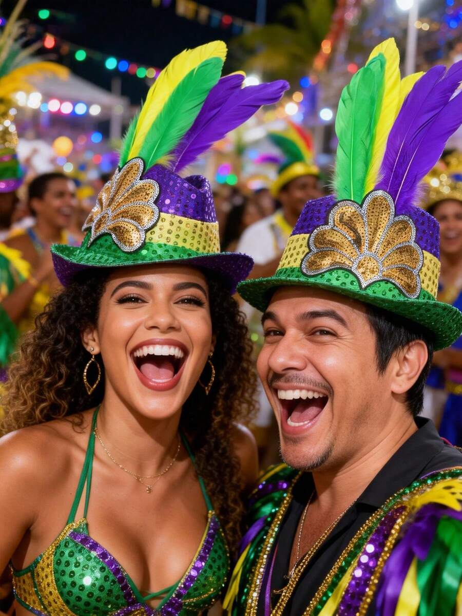 1 Peça Cocar de Penas com Lantejoulas Coloridas, Carnaval, Festa, Apresentação no Palco, Chapéu Decorativo para Celebração - Multicolorido - Visão 1