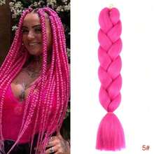 60cm Extra Large Synthetic Yaki Braid Wig For Women, High-Temperature Fiber Material, Colorful, Suitable For DIY Styling, Cosplay And Parties, Ideal Christmas And New Year Gift - Multicolor - View 32