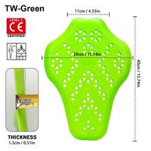 1件摩托车胸背护具骑行背部保护垫摩托车CE认证护具背部护具赛车内衬盔甲背部防护装备护垫摩托车防护配件骑行必备男女骑行者礼物