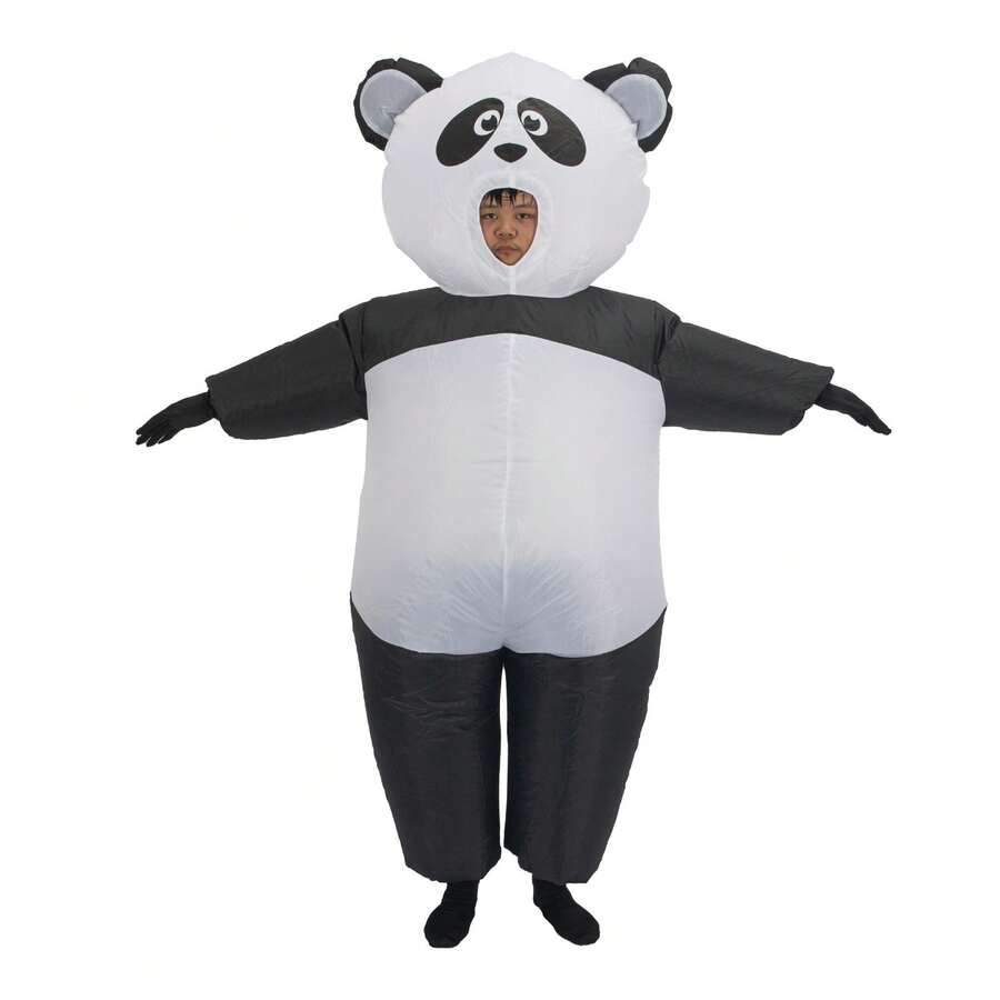 1pc Inflatable Panda Costume, Unisex - Full Body Heart-Themed Fancy Dress, Suitable For Halloween, Carnival, Christmas And Various Events/Parties - Giant Panda - View 1