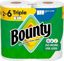 Bounty Select-A-Size Paper Towels, White, 2 Triple Rolls = 6 Regular Rolls - ColorA - 查看 1