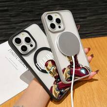 Marvel Patterned Phone Case, Iron Man, , Hulk, Thor, Hawkeye, Black Widow, Thanos, Avengers. Compatible With IPhone 17 ProMax, 17Pro, 17Air, 16, 15, 14, 13, And 12 Pro Models, With Shockproof Protection. A Unique Gift For Marvel Fans, Friends, Birthdays, Holidays, And Special Occasions. Great Gift Option For Anyone Who Loves Superheroes. - 藍色 - 查看 5