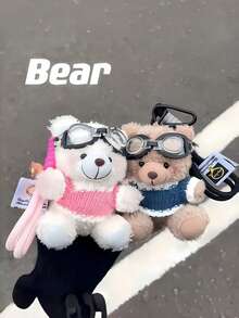 1pc Cute Bear Pendant Keychain, Fashionable Accessory For Women, Delicate Bag Hanging Chain