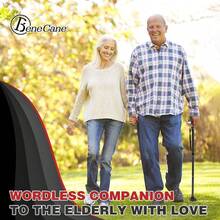 Bastn Plegable para Mujer con Dos Luces LED, bastn cudruple con Base Estable, Ligero y Ajustable - Negrotallado - Ver 7