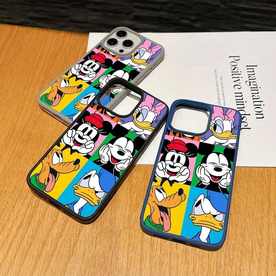 Disney Patterned Phone Case. Mickey Mouse, Stitch, Donald Duck, Minnie Mouse, Goofy, Pluto, And Daisy Duck Pattern. Magnetic Phone Case. Compatible With IPhone 17, 16, 15, 14, 13, 12 Pro Models And Galaxy, Offering Shockproof Protection. A Special Gift For Family, Friends, Birthdays, Holidays, And Special Occasions. A Stylish And Fun Accessory To Brighten Up Your Device With What And What Flair. - Pink - View 1