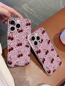 1个时尚流行的甜美粉色樱桃2D图案全包软TPU手机壳，兼容苹果17、16、15、14、13、12、11 Pro/Pro Max/Plus以及其他Galaxy机型，适合作为生日、新年、情人节、开斋节、复活节、愚人节礼物送给朋友、家人、同事、爱人。 - 無色 - 查看 4