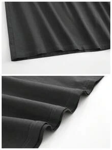 Dirty Washed T-Shirt Mecha Graphic Print Tee - Comfort Casual Top For Men & Women - Giặt đen bẩn 01 - Xem 4