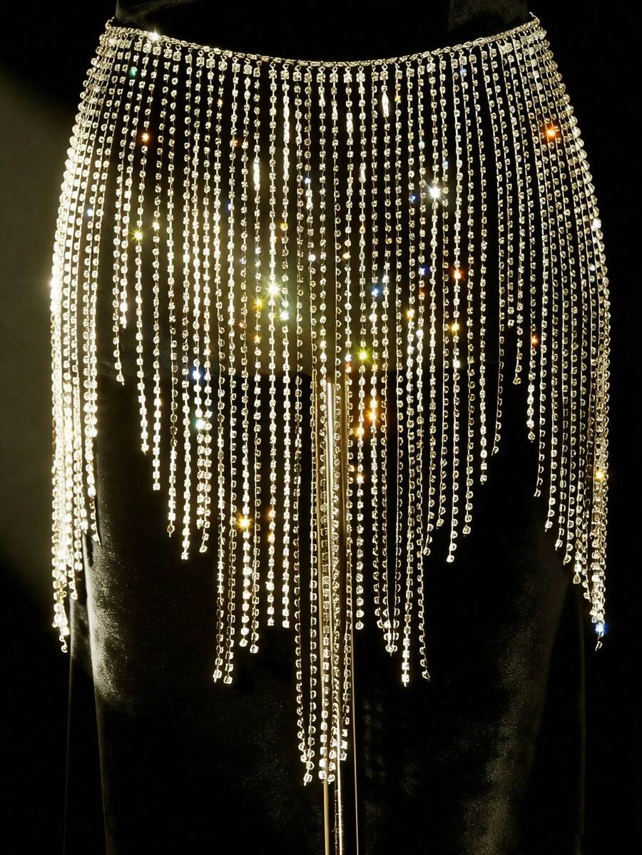 Waist Chain; Sexy, Glittering, Tassel, Crystal Skirt, Belly Dance, Body Chain, Performance Accessories, Western And European