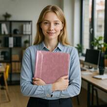 Women Portfolio, Zipper Binder Portfolio For Women, 3 Ring Binders 1 Inch, PU Leather Padfolio Folder, Business Portfolio Organizer With A4 Legal Pads, Thin PU Leather Professional Binder, Gift For Her - 玫瑰金 - 查看 6