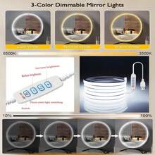 1条USB LED灯带，IP67防水，暖白光到冷白光可调，3000K-6500K可调光柔性霓虹灯绳，适用于屋檐、凉亭、万圣节装饰、派对装饰、婚礼装饰、室内外装饰 - 彩色 - 查看 10