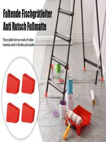 2个重型防滑橡胶梯脚 - 通用替换安全防滑帽，带纹理鞋头，耐用塑料防滑设计，适用于室内外，坚固耐用，适用于玻璃纤维梯子（经济实惠）