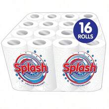 Kitchen Towels. Splash 2-Ply Quilted Paper Rolls. . Responsibly Sourced. Strong. 10m Per Roll - 16 - View 12
