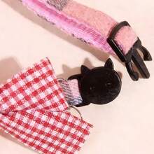 1pc Adjustable Pet Bowtie Collar With Leash Clip, Cute Heart/Plaid/Striped Red Bow Tie For Pet Valentine's Day Outfit, Comes With Bell For Pet Tracking, Decoration, Puppy Costume, Suitable For Date/Party/Daily Wear, Valentine's Day Gift, Cat & Dog Use
