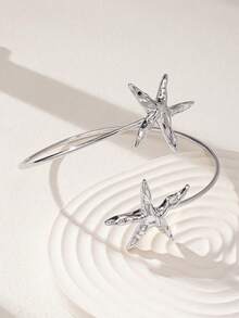 1件可爱银色海星臂环身体饰品 - 銀色 - 查看 2