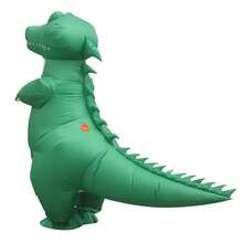 1pc Inflatable Alligator Costume, Unisex - Full Body Heart-Themed Fancy Dress, Suitable For Halloween, Carnival, Christmas And Various Event Parties - Big Crocodile - View 3