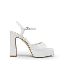 Women Chunky High Heeled Sandals 2026 New Spring Summer Sexy Open Toe Ankle Strap Super High Heel Sandals Suitable For Party Runway - 白色 - 查看 8