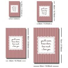 1pc Framed/Unframed You'll Never Know Dear How Much I Love You Canvas Poster Pink Stripes Cute Nursery Wall Art Print Baby Girl Room Aesthetic Decor Painting For Kids Room,Playroom,Bedroom,Modern Home Decoration - Multicolor - View 8