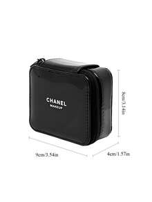 CHANEL Túi đựng mỹ phẩm mini, da sơn mài đen, hộp đựng son môi, hộp phấn phủ, túi đựng đồ du lịch, di động, hộp đựng son môi, da sơn mài đen, hộp nhỏ, hộp phấn phủ, hộp đựng tai nghe, kích thước du lịch - màu đen - Xem 10
