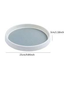 1pc Rotating Circular Kitchen Storage Tray, Convenient Access - Grey - View 12