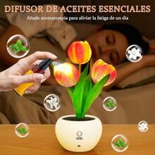 CYPNLampara de Tulipanes Lámpara de Mesa con Flores de Tulipán Lampara de Noche de Tulipanes Lámparas Bonsai de Mesa Flores Artificiales Decoracion para Decoración del Hogar Atenuación TáctilFashion - 224391729 - Ver 3