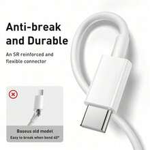 USB C To Type C Charger Cable,[3.3FT/6.6FT/10FT] Long Type C Fast Charging Data Cable,USB-C Power Cord Compatible With IPhone17 16 15 Pro Plus Pro Max,Compatible With Samsung Galaxy S25 S24 S23 S22,IPad Pro/Air And More,Phone Charger Cable - Trắng-1m - Xem 9